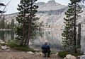 Egils contemplating May Lake<br />at May Lake High Sierra Camp.<br />Aug. 3, 2014 - Yosemite National Park, Callifornia.