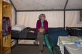 Joyce at our home for the night.<br />Tent at May Lake High Sierra Camp.<br />Aug. 3, 2014 - Yosemite National Park, California.