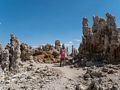 Joyce among tufas.<br />Aug. 10, 2014 - Mono Lake Tufa  State Natural Reserve, California.