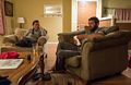 Melody and Sati relaxing at Bonnie and Brad spacious accommodations.<br />Aug. 10, 2014 - Lee Vining, California.