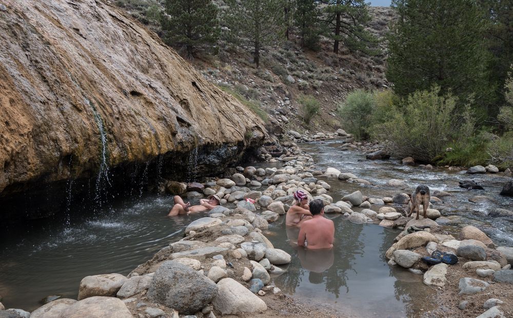 Bathing suits optional.<br />Aug. 11, 2014 - Buckeye Hot Springs, west of Bridgeport, California.