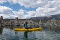 Sati among tufas.<br />Aug. 12, 2014 - Kayaking on Mono Lake, California.
