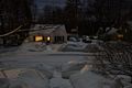 View from front door by moonlight and street light.<br />Feb. 3, 2015 - At home in Merrimac, Massachusetts.