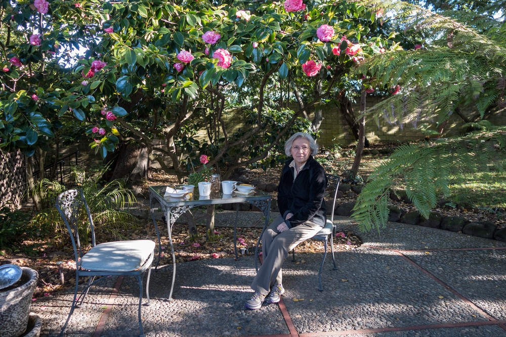 Joyce at breakfast at our lodging place.<br />March 25, 2015 - At Tina and Dave's in El Cerrito, California.