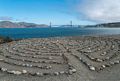 The Labyrinth off the Costal Trail with the Golden Gate Bridge in the background.<br />March 27. 2015 - Lands End, San Francisco, California.