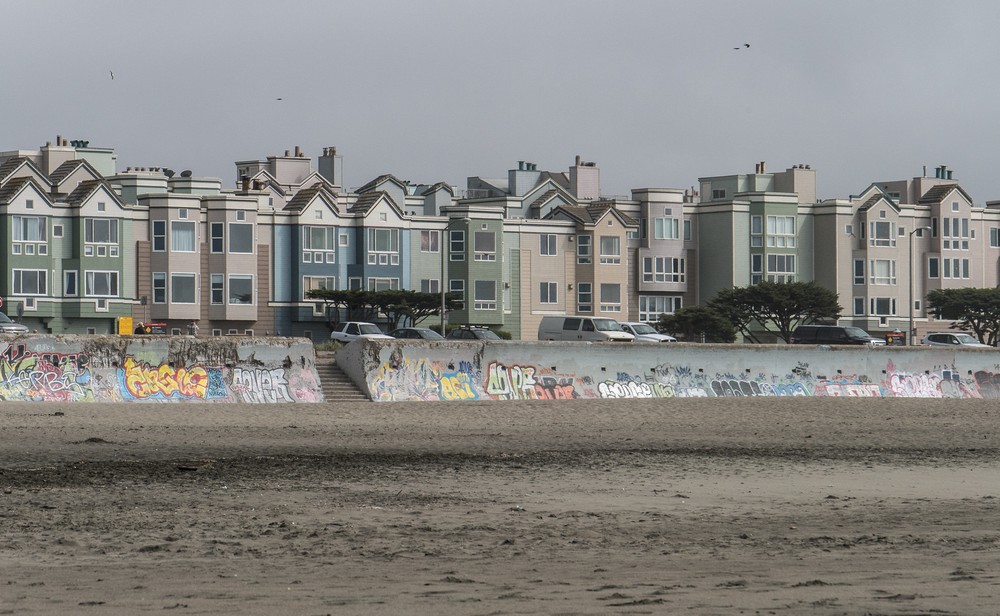 Houses along Ocean Beach.<br />March 27, 2015 - San Francisco, California.