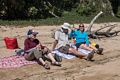 Joyce, Sati, and Melody taking a break from kayaking.<br />March 28, 2015 - Tomales Bay, California.