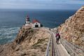 Joyce heading down to the lighthouse.<br />March 30, 2015 - Lighthouse, Point Reyes, California.