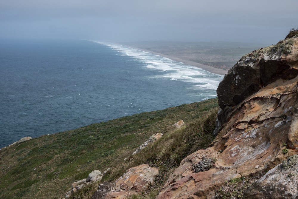 Beach disappearing in the mist.<br />March 30, 2015 - Lighthouse area of Point Reyes, California.