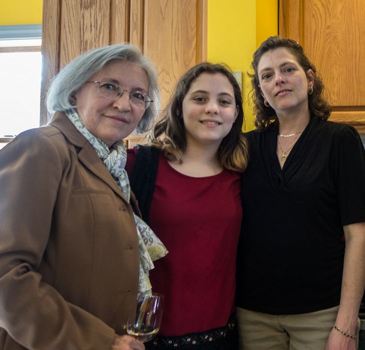 Joyce, Miranda, and Holly.<br />Easter dinner.<br />April 5, 2015 - At Paul and Norma's in Tewksbury, Massachusetts.