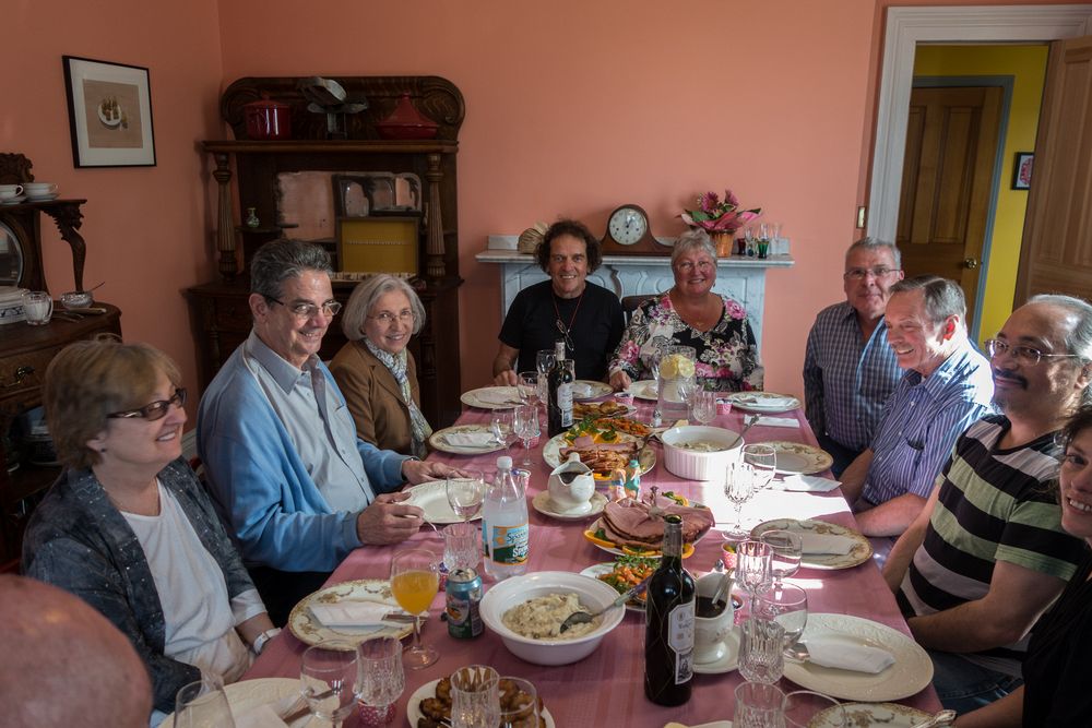 Linda, Dave, Joyce, Paul, Norma, Jim, Hanley, Carl, and Holly.<br />Easter dinner.<br />April 5, 2015 - At Paul and Norma's in Tewksbury, Massachusetts.