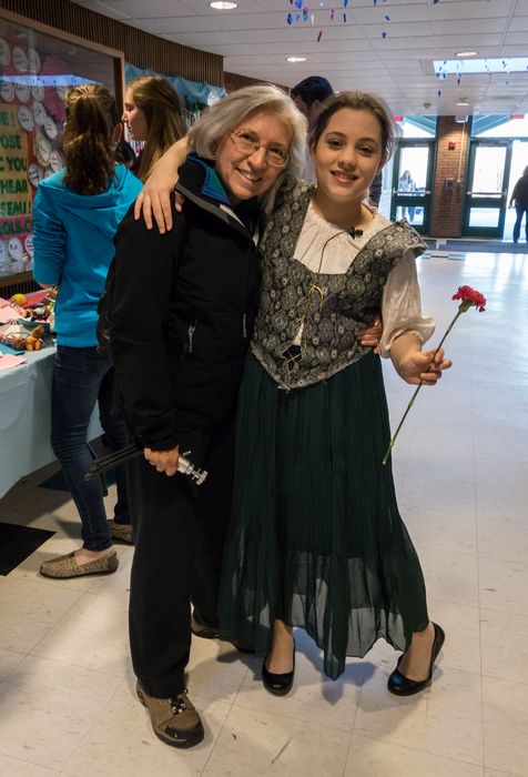 Joyce and Miranda, who had several roles in the play.<br />Miscoe Youth Theater performance of 'Cinderella'.<br />April 11, 2015 - Miscoe Hill School, Mendon, Massachusetts.