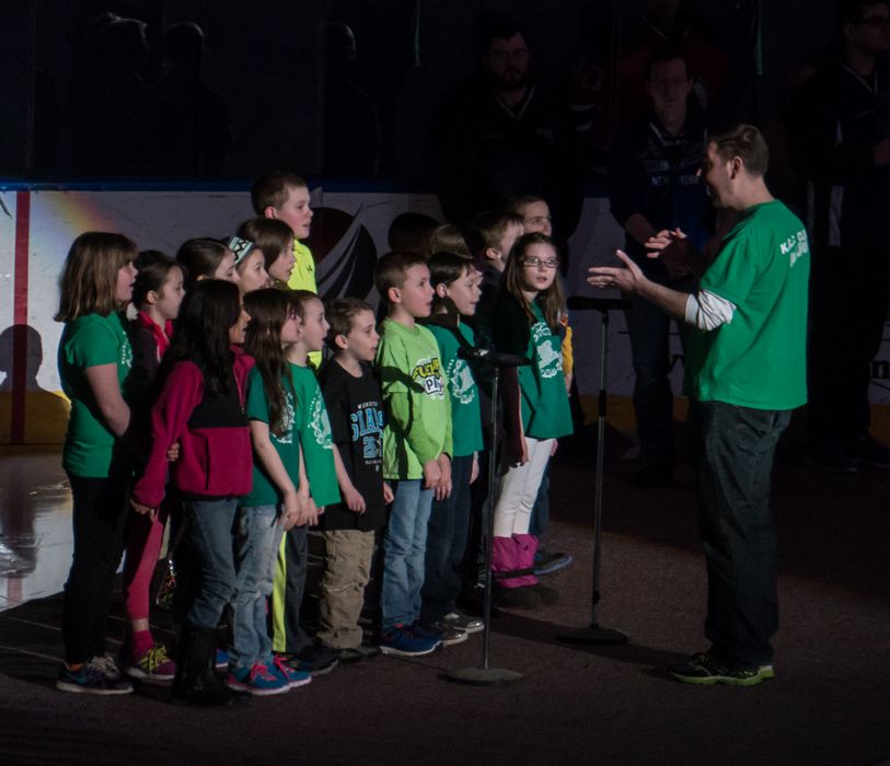 Matthew with his school's chorus.<br />April 12, 2015 - DCU Center, Worcester, Massachusetts.