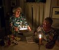 Joyce and Norma.<br />Celebrating Norma's birthday and Paul and Norma's wedding anniversary.<br />April 13, 2015 - At home in Merrimac, Massachusetts.
