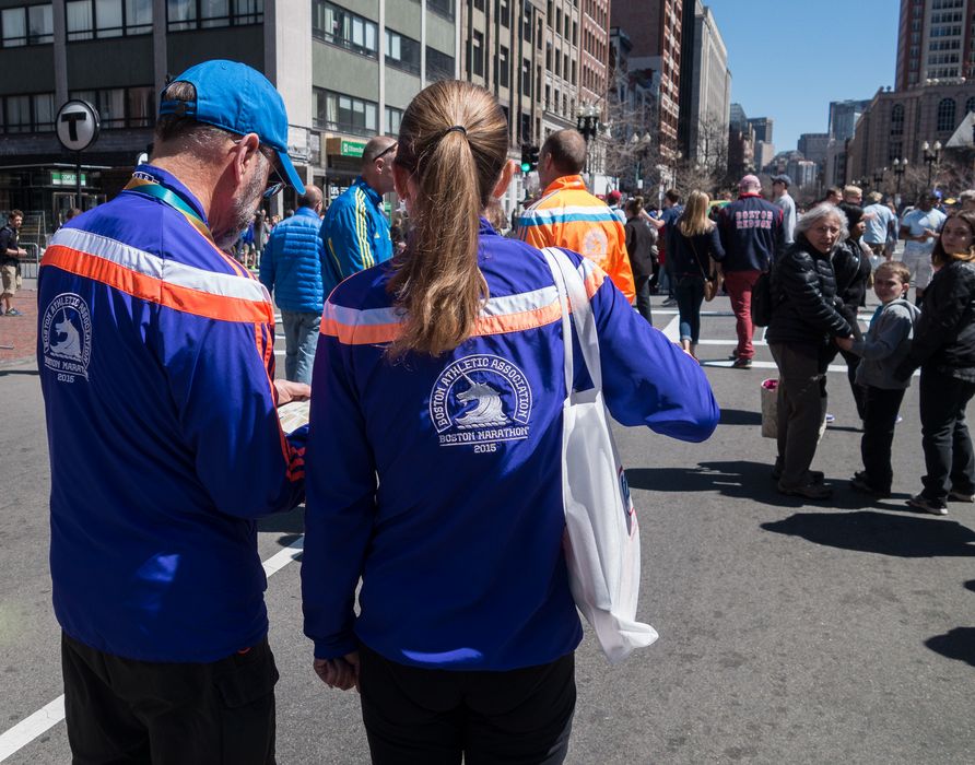 Tomorrow is the Boston Marathon.<br />Joyce, Matthew, and Miranda wondering what I am up to.<br />April 19, 2015 - Boston, Massachusetts.