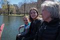 Matthew, Miranda, and Joyce on a swan boat on the Lagoon.<br />April 19, 2015 - Public Garden, Boston, Massachusetts.