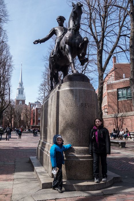 Matthew and Miranda at the Paul Revere Monument.<br />April 19, 2015 - Boston, Massachusetts.