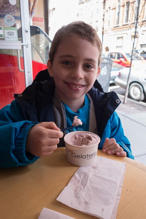 Matthew at the Gigi Gelateria.<br />April 19, 2015 - Boston, Massachusetts.