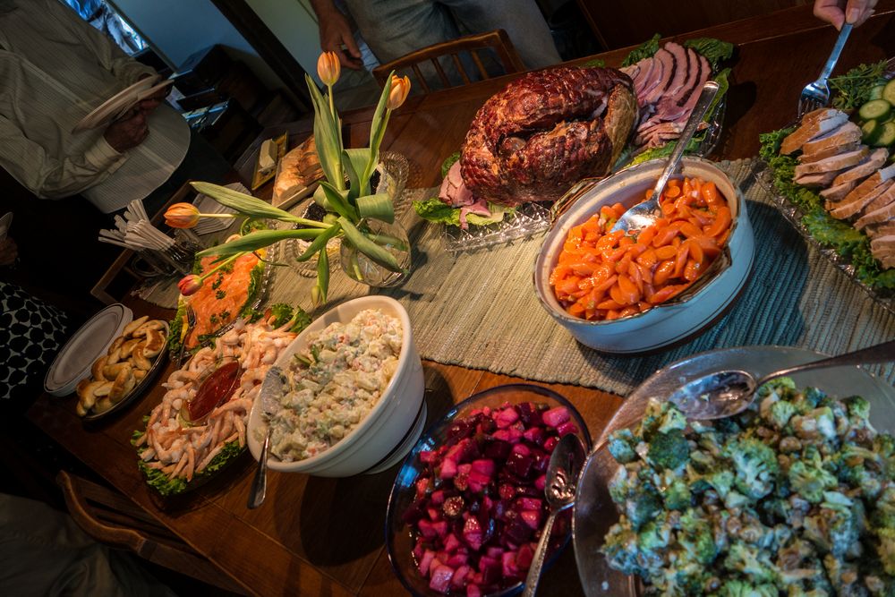 Food catered by Anita.<br />Eriks' graduation from Tufs party.<br />May 17, 2015 - At Uldis and Edite's in Manchester by the Sea, Massachusetts.