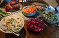 Food catered by Anita.<br />Eriks' graduation from Tufs party.<br />May 17, 2015 - At Uldis and Edite's in Manchester by the Sea, Massachusetts.