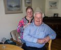 Laila and John.<br />Eriks' graduation from Tufs party.<br />May 17, 2015 - At Uldis and Edite's in Manchester by the Sea, Massachusetts.
