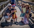 Julian, Edgar, Alina, and Gisela on boardwalk from parking lot # 1.<br />June 13, 2015 - Parker River National Wildlife Refuge, Massachusetts.