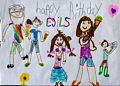 Alina's drawing for my birthday.<br />June 13, 2015 - At home in Merrimac, Massachusetts.