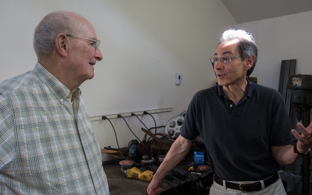 Pete and Oscar.<br />Egils' 75th and Carl's 46th birthday celebration.<br />June 13, 2015 - At home in Merrimac, Massachusetts.