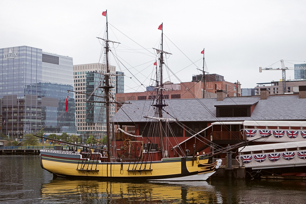 Tea Party Museum Ship 'Beaver'.<br />June 16, 2015 - Boston waterfront, Massachusetts.