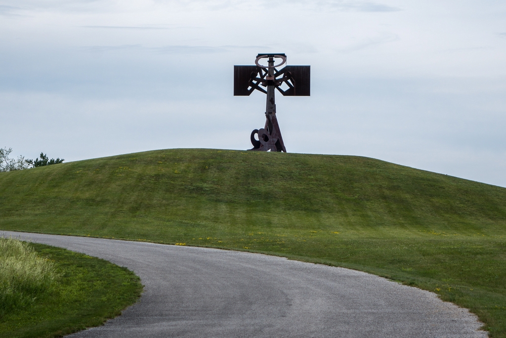 Mark Di Suvero's "Frog Legs".<br />June 17, 2015 - Storm King Arts Center, Mountainville, New York.