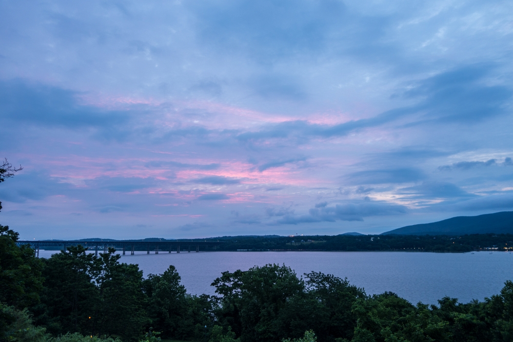 Sunrise from our room.<br />Stockbridge Ramsdell House on Hudson B&B.<br />June 18, 2015 - Newburgh, New York.