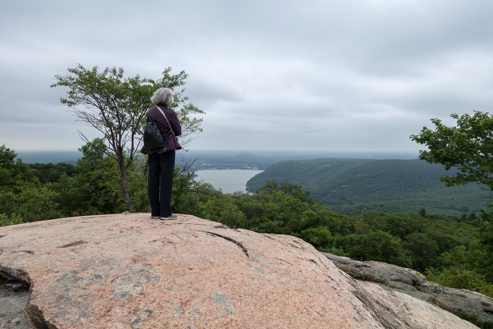 Joyce contemplating the view.<br />June 18, 2015 - Bear Mountain, New York.