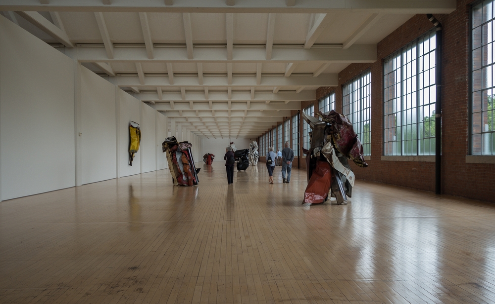 Joyce, Baiba, and Ronnie in John Chamberlain's exhibits room.<br />June 18, 2015 - Dia Beacon, Beacon, New York.