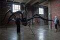 Joyce and Baiba examining Louise Bourgeois' spider.<br />June 18, 2015 - Dia Beacon, Beacon, New York.