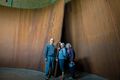 Ronnie, Baiba, and Joyce inside a Richard Serra sculpture.<br />June 18, 2015 - Dia Beacon, Beacon, New York.