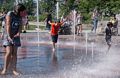 Matthew at the Rings Fountain.<br />July 3, 2015 - Along the Greenway in Boston, Massachusetts.