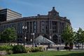 South Station.<br />July 3, 2015 - Along the Greenway in Boston, Massachusetts.