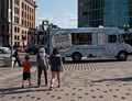 Matthew, Joyce, and Miranda attracted to cookies.<br />July 3, 2015 - Along the Greenway in Boston, Massachusetts.