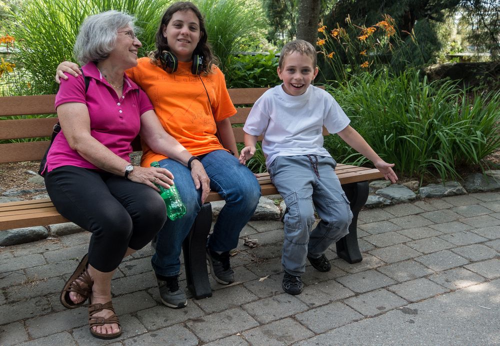 Joyce, Mirada, and Matthew taking a break.<br />July 13, 2015 - Aquarium in Mystic, Connecticut.