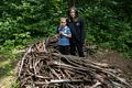 Matthew and Mranda inside a replica of an  eagle's nest.<br />July 15, 2015 - Vermont Institute of Natural Science, Quechee, Vermont.