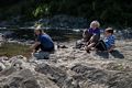 Miranda, Joyce, and Matthew getting ready to do some wading.<br />July 15, 2015 - Quechee Gorge, Quechee, Vermont.