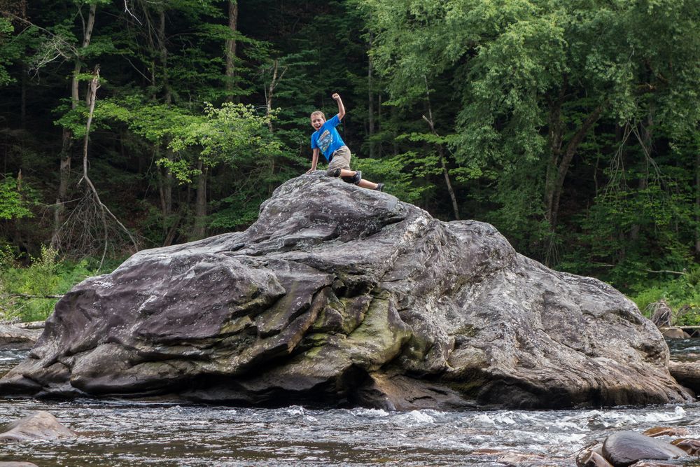 Matthew atop "Mt. Washington".<br />Along the Deerfield River.<br />July 26, 2015 - Charlemont, Massachusetts.