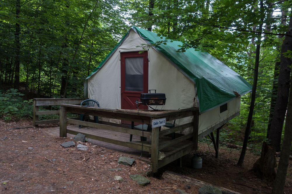 Joyce's and my home for the previous night.<br />Zoar Outdoors camp.<br />July 27, 2015 - Charlemont, Massachusetts.