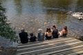 Carl, Matthew, Joyce Miranda, Henry, and Holly.<br />Along the Deerfield River.<br />July 27, 2015 - Charlemont, Vermont