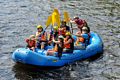 Matthew, Henry, Joyce, Holly, Carl, Miranda, Geeg (guide), and Egils.<br />Photo by  Bob Story Photography.<br />Rafting on the Deerfield River.<br />July 27, 2015 - Charlemont, Vermont