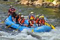 Geeg, Carl, Holly, Miranda, Egils, Joyce, Matthew, and Henry in level 3 rapids.<br />Photo by  Bob Story Photography.<br />Rafting on the Deerfield River.<br />July 27, 2015 - Charlemont, Vermont