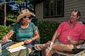 Lucy and her brother Jeff.<br />Celebrating Edite's 70th birthday.<br />Aug. 8, 2015 - At Uldis and Edite's in Manchester by the Sea, Massachusetts.