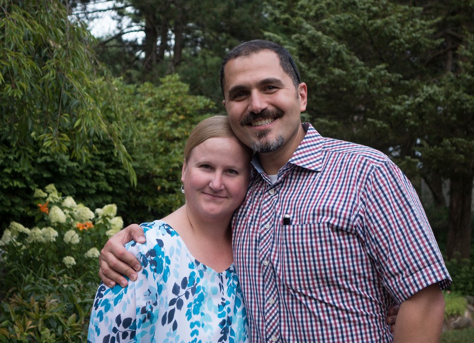 Laila and Hanafi (surprise visit).<br />Celebrating Edite's 70th birthday.<br />Aug. 8, 2015 - At Uldis and Edite's in Manchester by the Sea, Massachusetts.