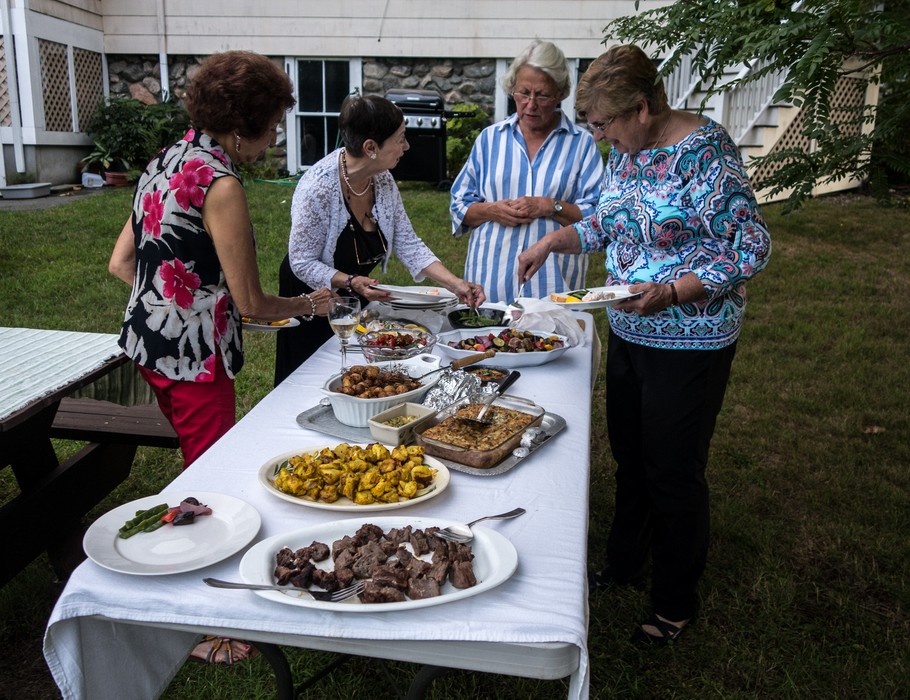 Alix, Carol, Karen, and <br />Aug. 21, 2015 - At Karen's in Wakefield, Massachusetts.