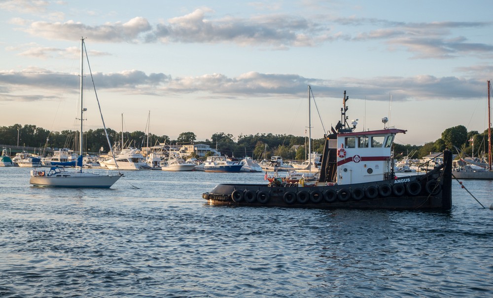 Boats on the Merrimack River.<br />Aug. 24, 2015 - Newburyport, Massachusetts.
